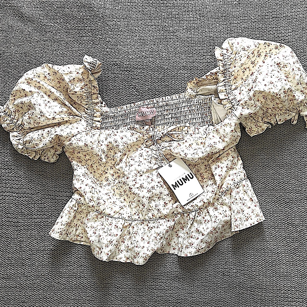 Cottagecore Floral Puff Short Sleeve Shirt